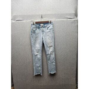 Root Denim Light Wash Distressed Raw Hem Skinny Jeans Size‎ 7